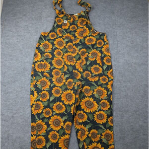 Lucy & Yak Overalls Womens12 Long Sunflower Organic Cotton Boho Kidcore Garden